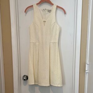 Francesca's Collections Cream Halter A-line Mini Dress